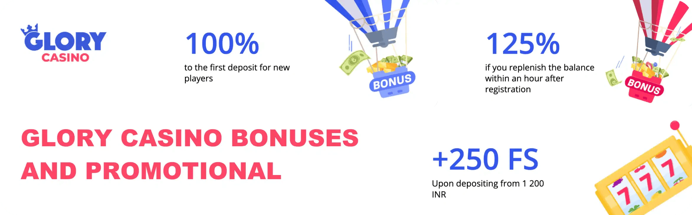 Different types of Glory casino bonuses
